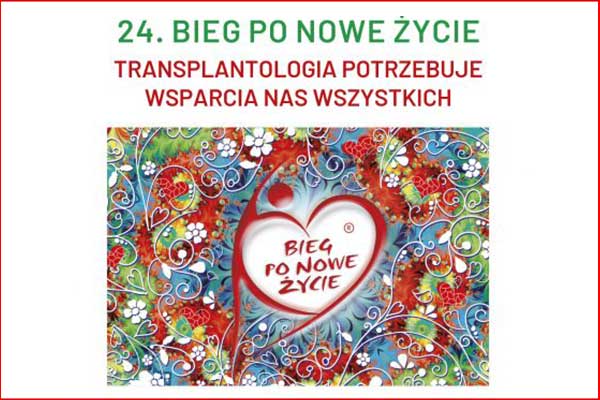 Kolorowy plakat z napisem: Bieg po Nowe Życie