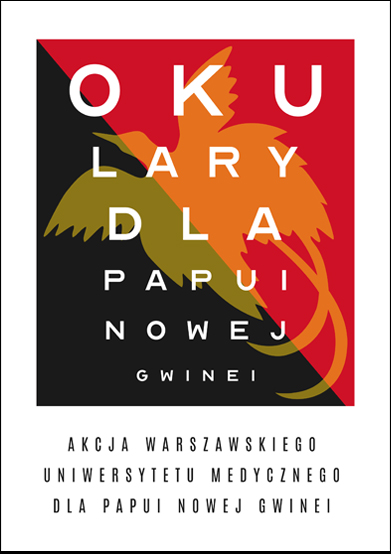 "Plakat promujący akcję okulary dla Paupi Nowej Gwinei"