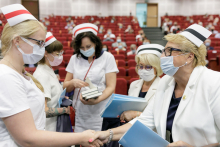 The capping ceremony of midwifery graduates 