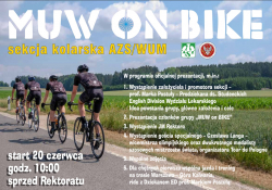 Plakat informacyjny o nowej Sekcji AZS "MUW on BIKE"